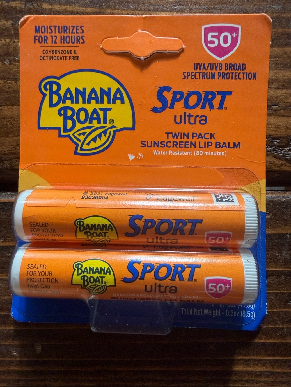 Banana Boat Sport Ultra SPF 50+ Twin Sunscreen Lip Balm NEW SEALED EXPIRES 1/27